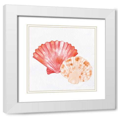 Scallop Shells 1 White Modern Wood Framed Art Print with Double Matting by Allen, Kimberly