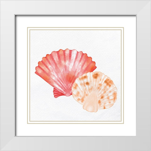 Scallop Shells 1 White Modern Wood Framed Art Print with Double Matting by Allen, Kimberly