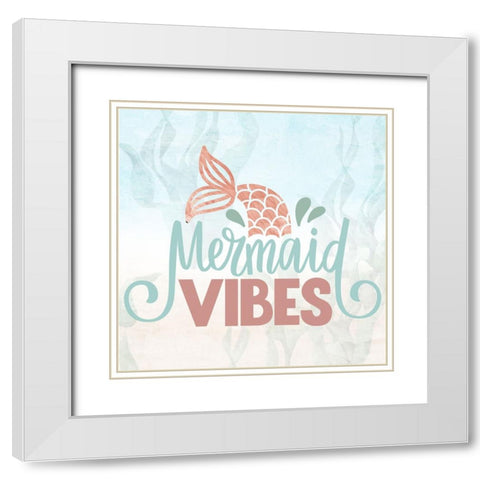 Mermaid Vibes White Modern Wood Framed Art Print with Double Matting by Allen, Kimberly