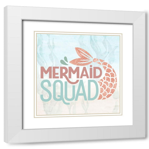 Mermaids Squad White Modern Wood Framed Art Print with Double Matting by Allen, Kimberly