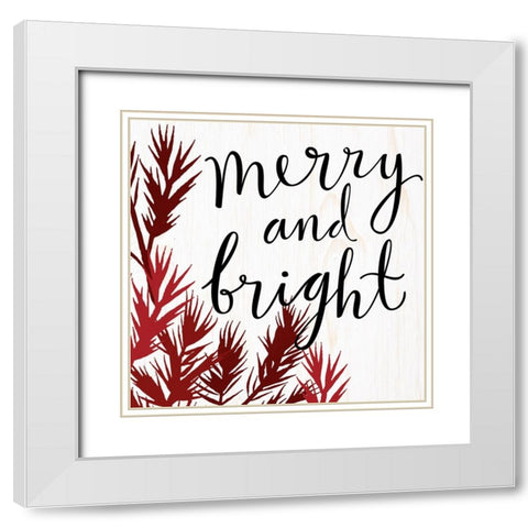 Merry White Modern Wood Framed Art Print with Double Matting by Allen, Kimberly