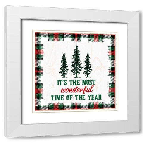 Its The Most Wonderful Time White Modern Wood Framed Art Print with Double Matting by Allen, Kimberly