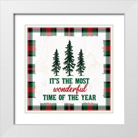 Its The Most Wonderful Time White Modern Wood Framed Art Print with Double Matting by Allen, Kimberly