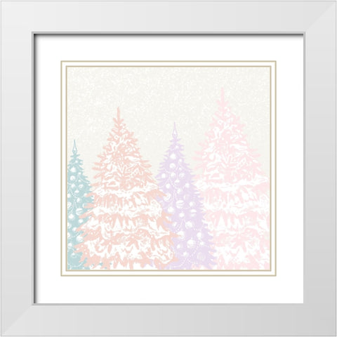 Pastel Forest White Modern Wood Framed Art Print with Double Matting by Allen, Kimberly