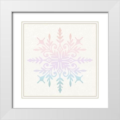 Pastel Snowflake 1 White Modern Wood Framed Art Print with Double Matting by Allen, Kimberly
