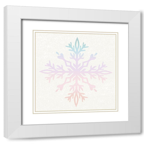 Pastel Snowflake 2 White Modern Wood Framed Art Print with Double Matting by Allen, Kimberly