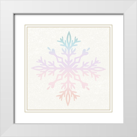 Pastel Snowflake 2 White Modern Wood Framed Art Print with Double Matting by Allen, Kimberly