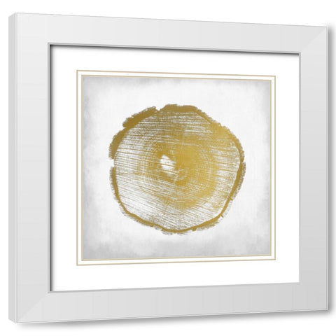Rings 3 White Modern Wood Framed Art Print with Double Matting by Allen, Kimberly