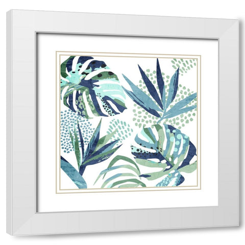 Spotted Palms 1 White Modern Wood Framed Art Print with Double Matting by Allen, Kimberly