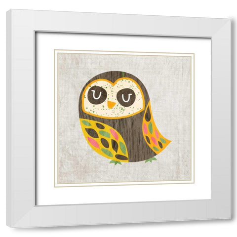 Owl Love 4 White Modern Wood Framed Art Print with Double Matting by Allen, Kimberly