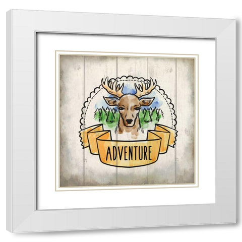 Adventure Is Out There 1 White Modern Wood Framed Art Print with Double Matting by Allen, Kimberly