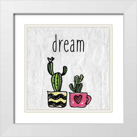 Cacti A White Modern Wood Framed Art Print with Double Matting by Allen, Kimberly