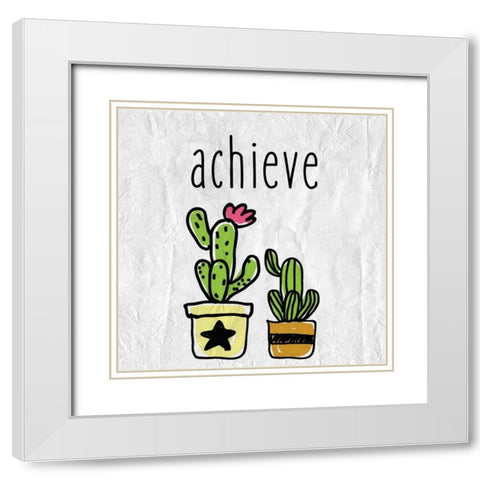 Cacti C White Modern Wood Framed Art Print with Double Matting by Allen, Kimberly