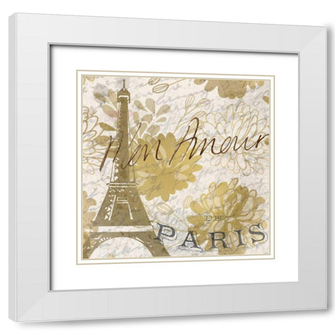 Mon Amour A White Modern Wood Framed Art Print with Double Matting by Allen, Kimberly