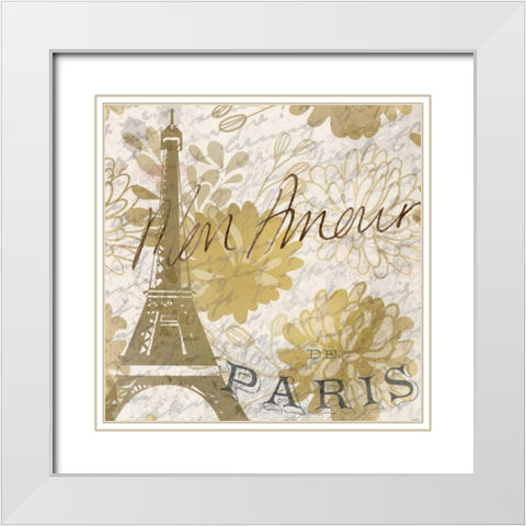 Mon Amour A White Modern Wood Framed Art Print with Double Matting by Allen, Kimberly
