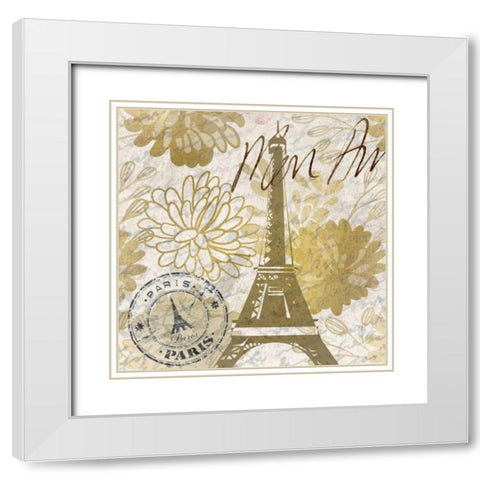 Mon Amour C White Modern Wood Framed Art Print with Double Matting by Allen, Kimberly