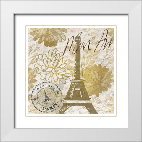 Mon Amour C White Modern Wood Framed Art Print with Double Matting by Allen, Kimberly