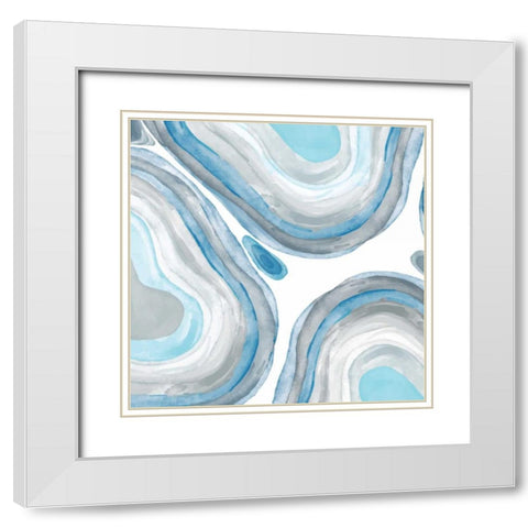 Agate Light 1 White Modern Wood Framed Art Print with Double Matting by Allen, Kimberly