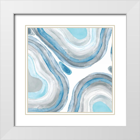 Agate Light 1 White Modern Wood Framed Art Print with Double Matting by Allen, Kimberly