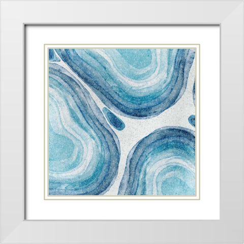 Agate 1 White Modern Wood Framed Art Print with Double Matting by Allen, Kimberly