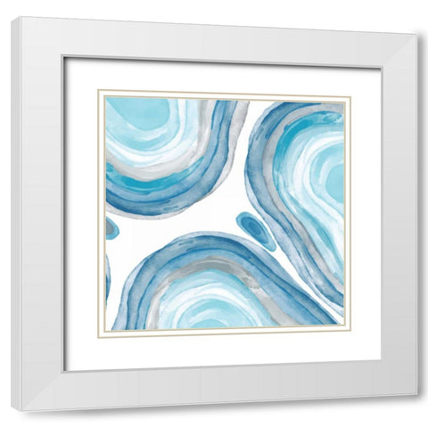 Agate 2 White Modern Wood Framed Art Print with Double Matting by Allen, Kimberly
