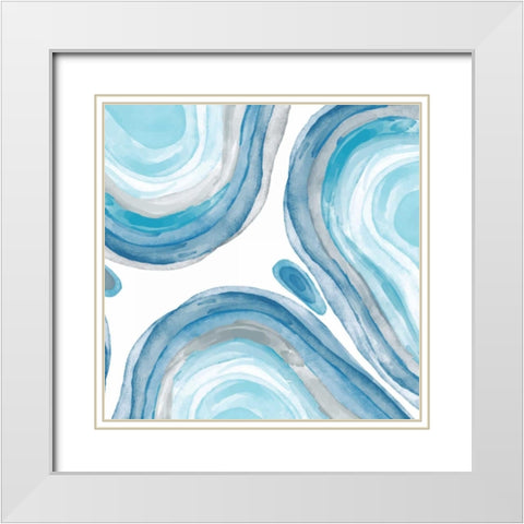 Agate 2 White Modern Wood Framed Art Print with Double Matting by Allen, Kimberly