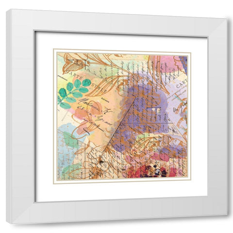 Postage Rose 3 White Modern Wood Framed Art Print with Double Matting by Allen, Kimberly