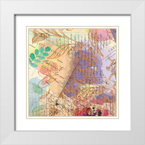Postage Rose 3 White Modern Wood Framed Art Print with Double Matting by Allen, Kimberly