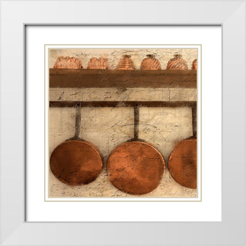 Copper A White Modern Wood Framed Art Print with Double Matting by Allen, Kimberly