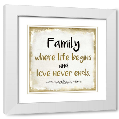 Family Love White Modern Wood Framed Art Print with Double Matting by Allen, Kimberly