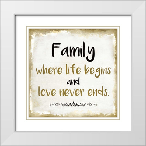 Family Love White Modern Wood Framed Art Print with Double Matting by Allen, Kimberly