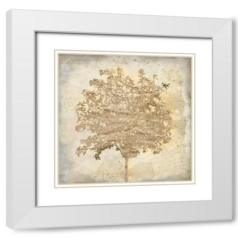 Tree Silhouette Gold Craft 2 White Modern Wood Framed Art Print with Double Matting by Allen, Kimberly