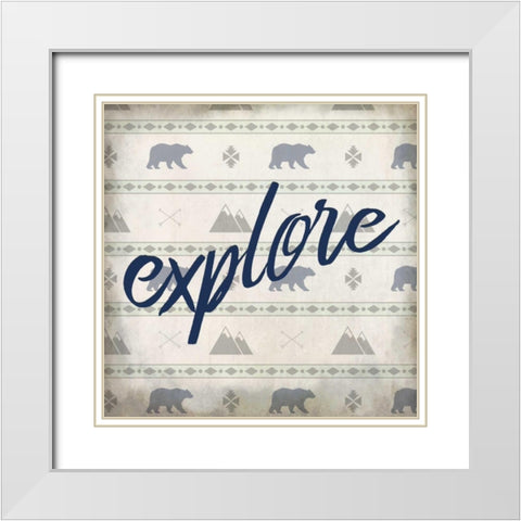 Explore 1 White Modern Wood Framed Art Print with Double Matting by Allen, Kimberly