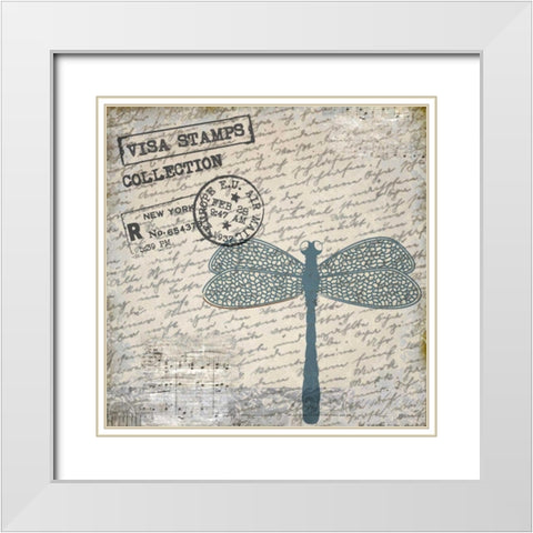 Travel Bug Collection A White Modern Wood Framed Art Print with Double Matting by Allen, Kimberly