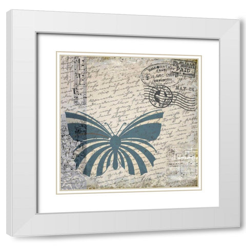 Travel Bug Collection B White Modern Wood Framed Art Print with Double Matting by Allen, Kimberly