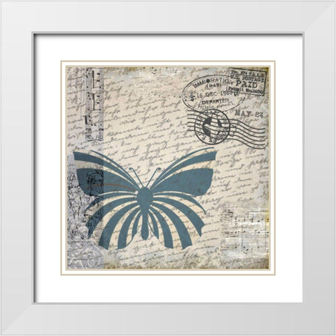 Travel Bug Collection B White Modern Wood Framed Art Print with Double Matting by Allen, Kimberly