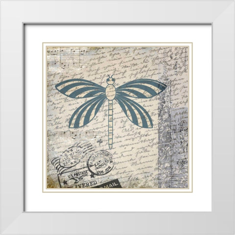 Travel Bug Collection D White Modern Wood Framed Art Print with Double Matting by Allen, Kimberly