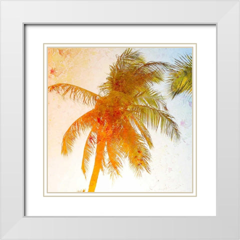 Bright Palm 1 White Modern Wood Framed Art Print with Double Matting by Allen, Kimberly