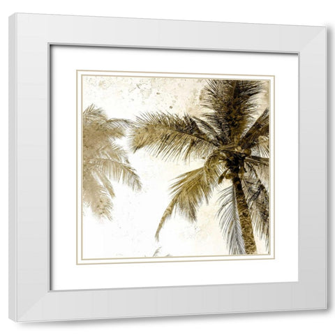 Bright Palm Gold 2 White Modern Wood Framed Art Print with Double Matting by Allen, Kimberly
