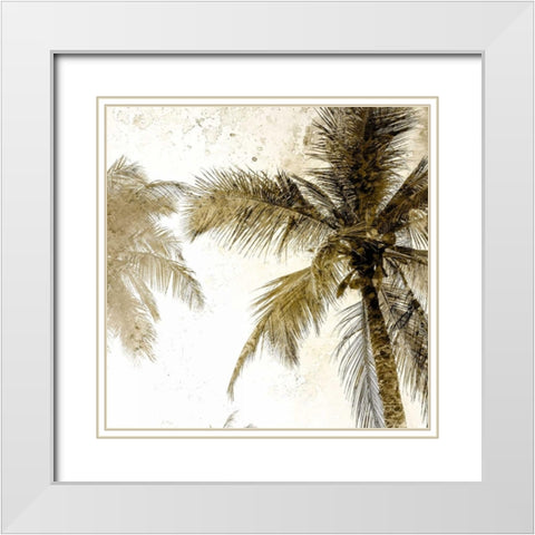 Bright Palm Gold 2 White Modern Wood Framed Art Print with Double Matting by Allen, Kimberly