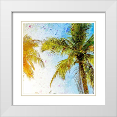 Bright Palm 2 White Modern Wood Framed Art Print with Double Matting by Allen, Kimberly