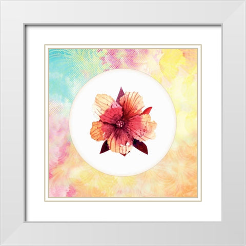 Tropical Floral Square 1 White Modern Wood Framed Art Print with Double Matting by Allen, Kimberly