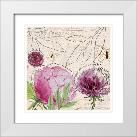 Blooming 1 White Modern Wood Framed Art Print with Double Matting by Allen, Kimberly