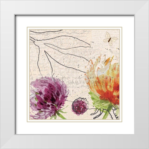 Blooming 2 White Modern Wood Framed Art Print with Double Matting by Allen, Kimberly