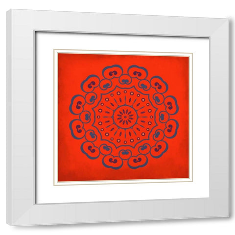Medallion A White Modern Wood Framed Art Print with Double Matting by Allen, Kimberly