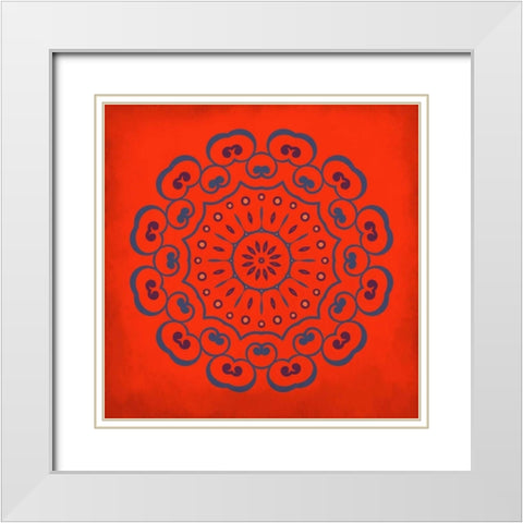 Medallion A White Modern Wood Framed Art Print with Double Matting by Allen, Kimberly