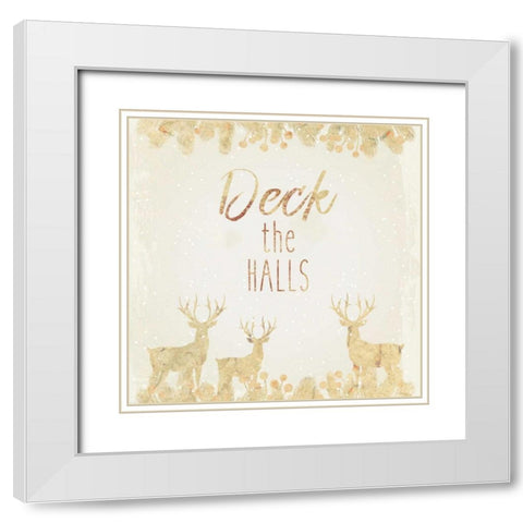 Deck The Halls White Modern Wood Framed Art Print with Double Matting by Allen, Kimberly
