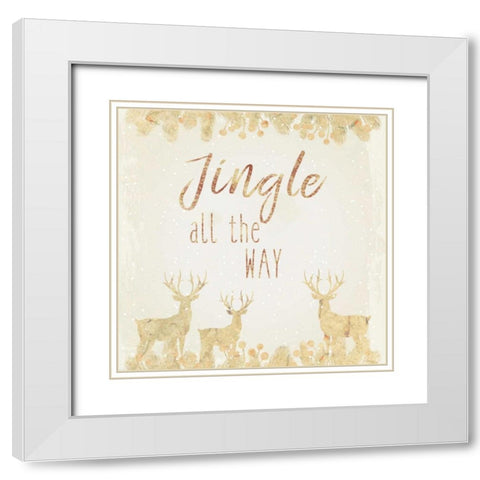 Jingle All The Way White Modern Wood Framed Art Print with Double Matting by Allen, Kimberly
