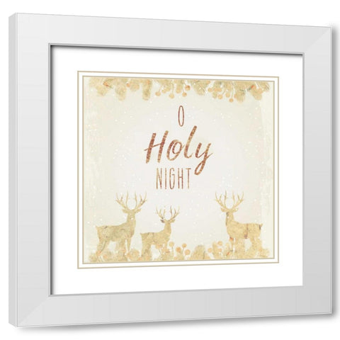 O Holy Night White Modern Wood Framed Art Print with Double Matting by Allen, Kimberly