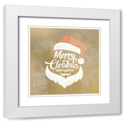 Merry Christmas Everyone White Modern Wood Framed Art Print with Double Matting by Allen, Kimberly